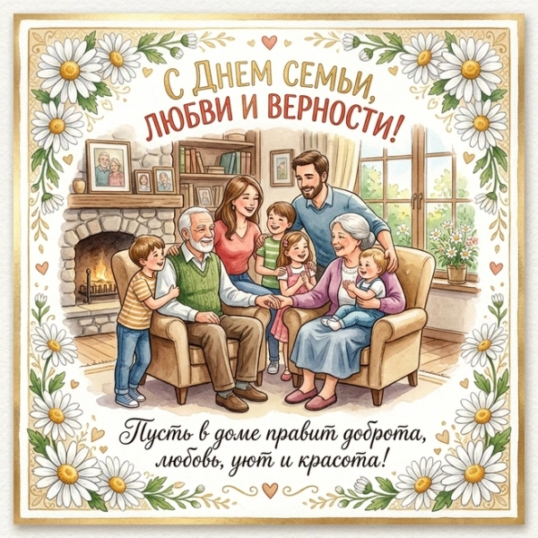 Открытки с Днем семьи, любви и верности: 30 нежных поздравлений для самых близких
